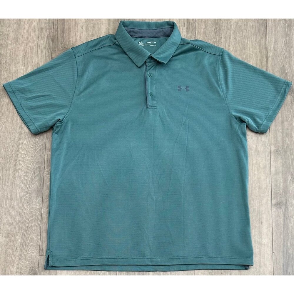 Under Armour Size XXL Men's Mint Green Dri-Fit Heat Gear Polo Shirt